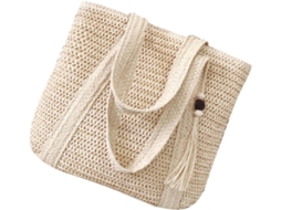 Bolsa De Praia De Tecido Trançado, Bolsa De Ombro Casual Para Mulheres.