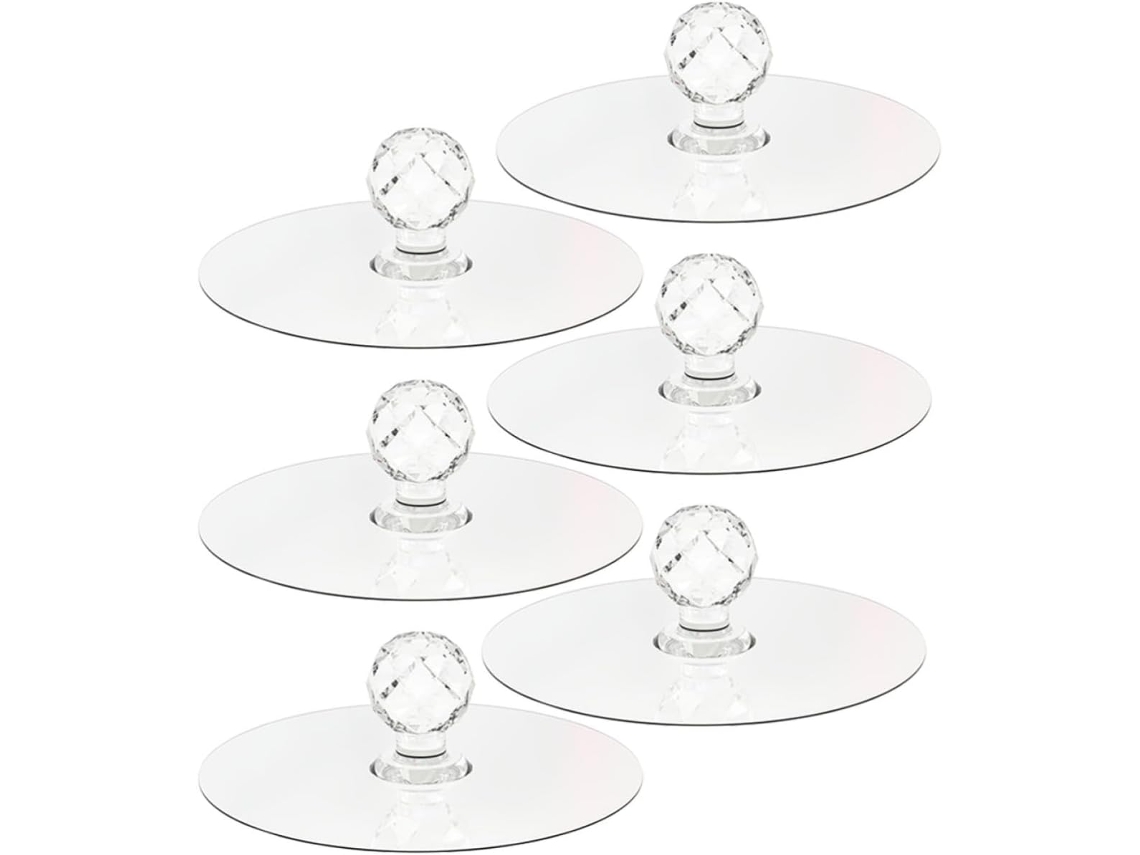 Conjunto De 6 Ganchos Autoadesivos Em Acrílico Cristal Para Portas Armários