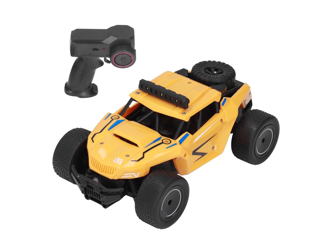 Primerox carro de Corrida Off road Rc 2.4g Alta Velocidade Carregamento Usb Anti choque Luz Led Amarelo
