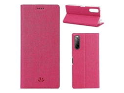Capa Protetora Horizontal Flip Com Compartimento Para Cartão E Suporte Para Sony Xperia 10 Ii Vili Tpu Pu À Prova De Choque (azul)