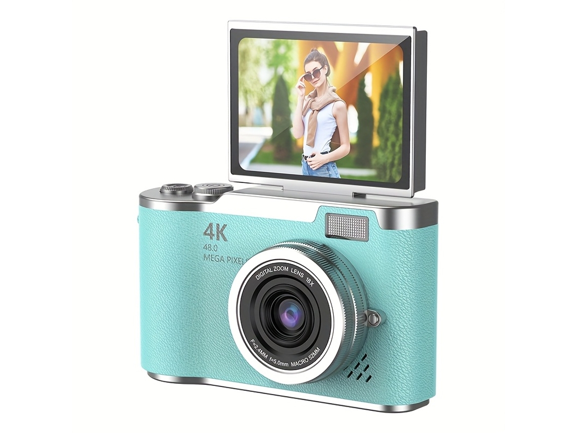 Câmera Digital 4k Hd Com Tela De 2,4 Polegadas Azul Brilvibera