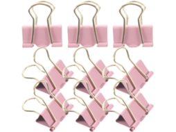 Conjunto De 9-clipes Metálicos Rosa Para Escritório E Casa, Pequenos E Práticos Clipes Para Pastas, Ideais Para Segurar