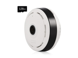 Câmera De Vigilância, Com Cartão De Memória 128g, Panorama 360°, Conexão Wifi, Compatível Com Android/iphone, Branco Yizhood