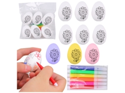 Ovos De Páscoa Em Esferovite Para Marcadores De Pintura Com Padrão De Flores C 6 Peças
