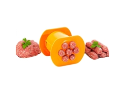 Prensa manual para linguiça, 7 em 1, feita de polipropileno de qualidade alimentar, para cachorros-quentes e almôndegas, laranja.