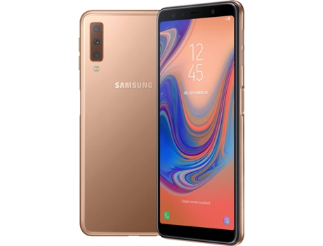 Smartphone SAMSUNG Galaxy A7 64GB Dourado — Android 8.1 | 6'' | Octa-Core | 4GB RAM | Dual SIM