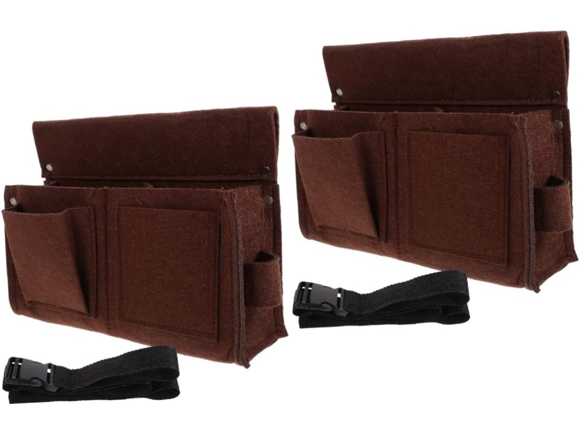 Uonlytech Conjunto De 2-bolsas Cintura Com Bolso Aplique, Cinto Para Ferramentas, Bolsa Para Ferramentas Com Zíper