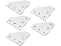 Conjunto De 5 Placas Junção, Placas De Fixação Em Liga Alumínio Com 5 Furos Para Madeira, Suporte Reto Resistente Para