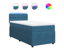 Box Spring Bed, Box Spring Beds Vidaxl Azul Veludo (100 X 200 Cm)