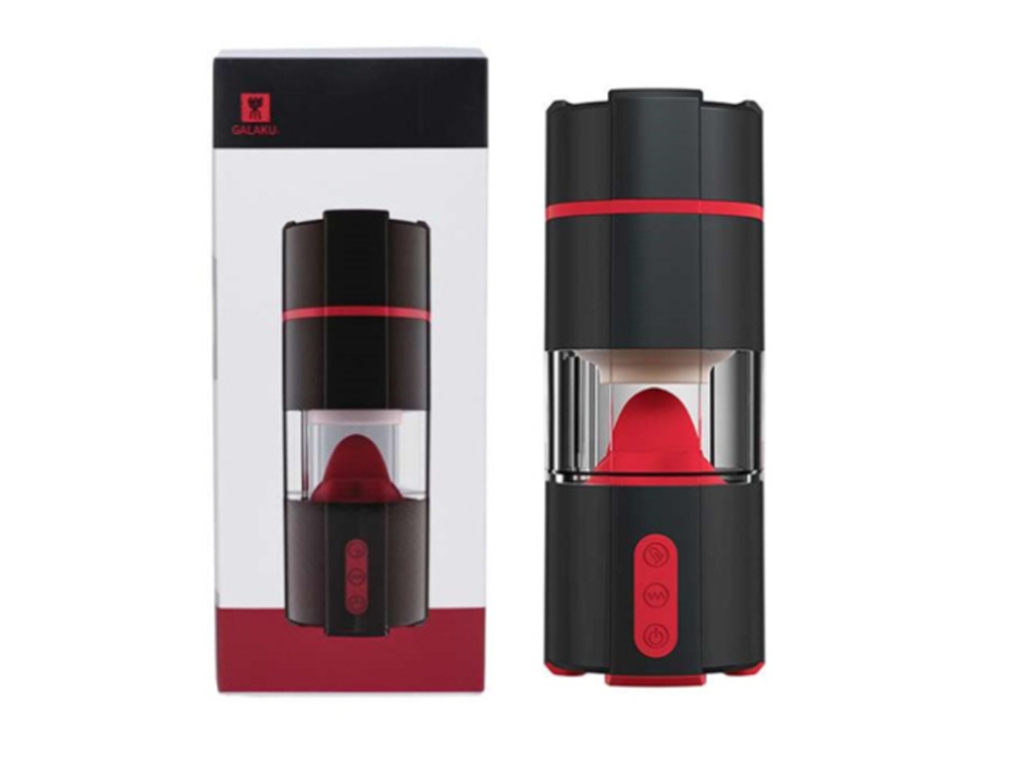 Masturbador de língua automático, 8,5 polegadas, preto