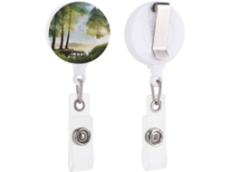 Porta Crachá Retrátil Com Clipe Design Divertido E Charmoso De Árvore Em Meio À Paisagem Ideal Trabalho, Escritório