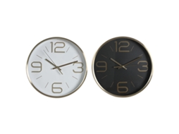 Relógio De Parede Dkd Home Decor Branco Preto Dourado Alumínio Ø 25 Cm 25 X 4 X 25 Cm (2 Unidades)