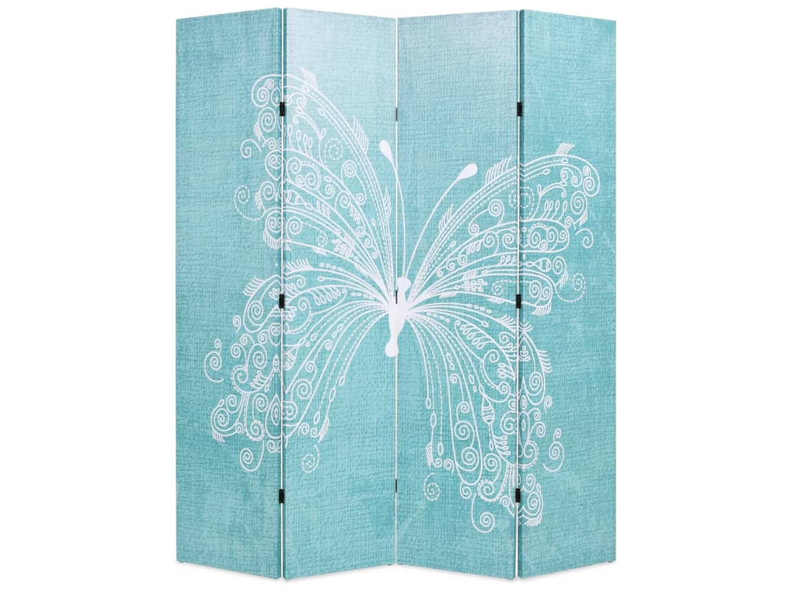 Divisória de quarto VIDAXL Azul Tecido