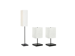 Conjunto de 3 Luminárias de Chão em Metal com 2 Luminárias de Mesa, Medindo 22x22x150cm. ALEXANDRA HOUSE LIVING