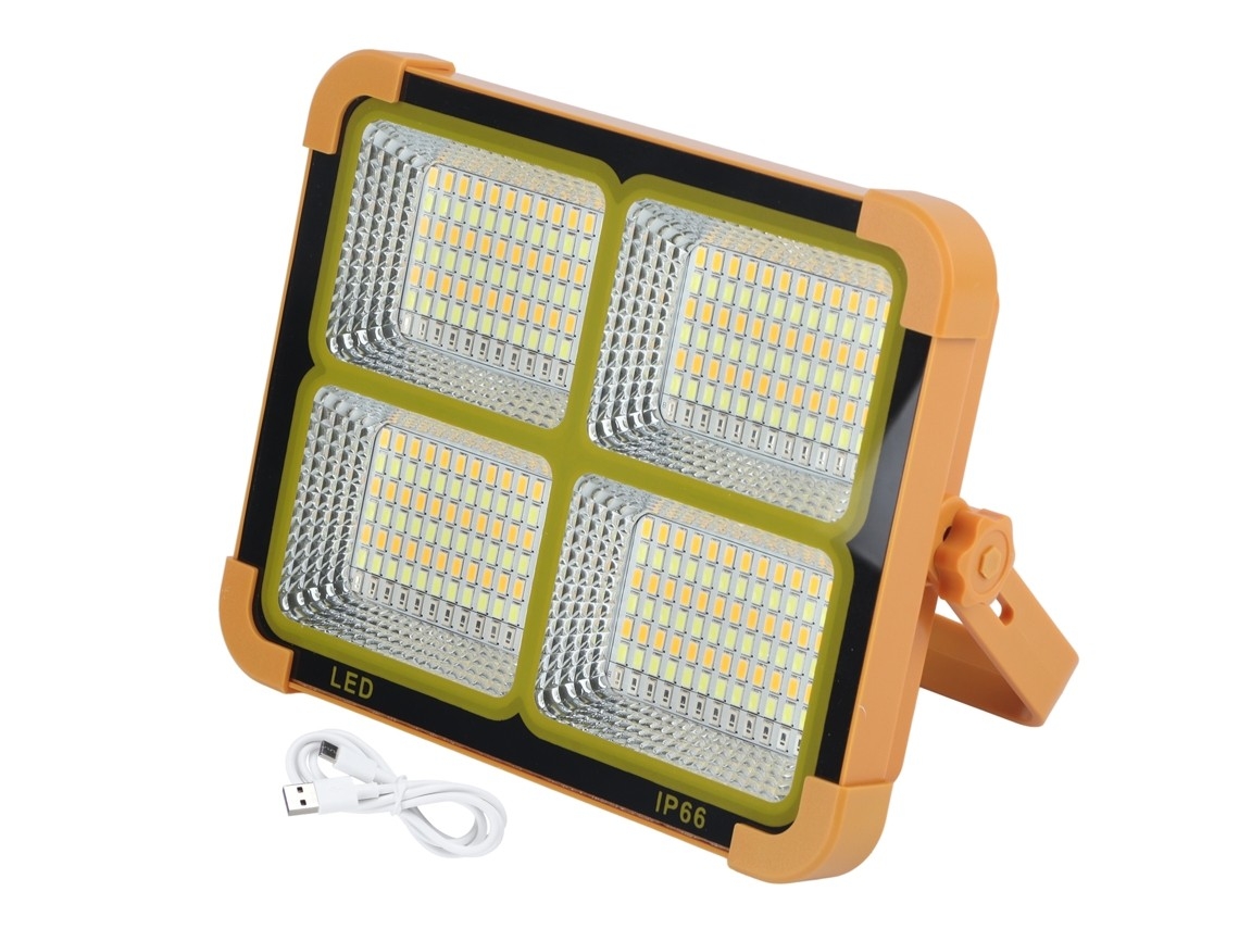 Model 2026: Rechargeable Solar-powered Led Work Flashlight, 4 Settings, 1000w, Waterproof, Portable, Camping.