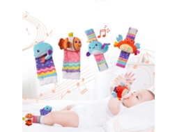 Bebê Infantil Chocalho Meias Brinquedos 3 6 a 12 Meses Menina Menino Aprendizagem Brinquedo HENTEN HOME