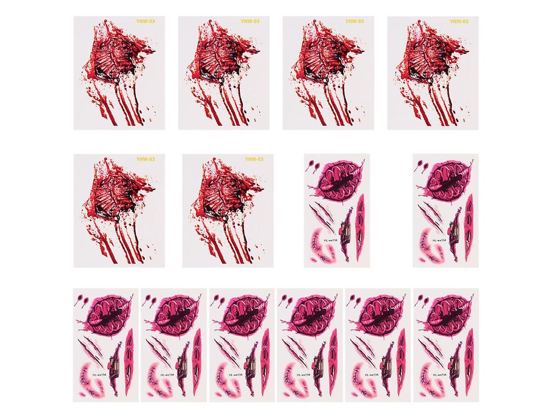 14pcs Adesivo De Cicatriz De Halloween Para Decorações De Halloween Allinless