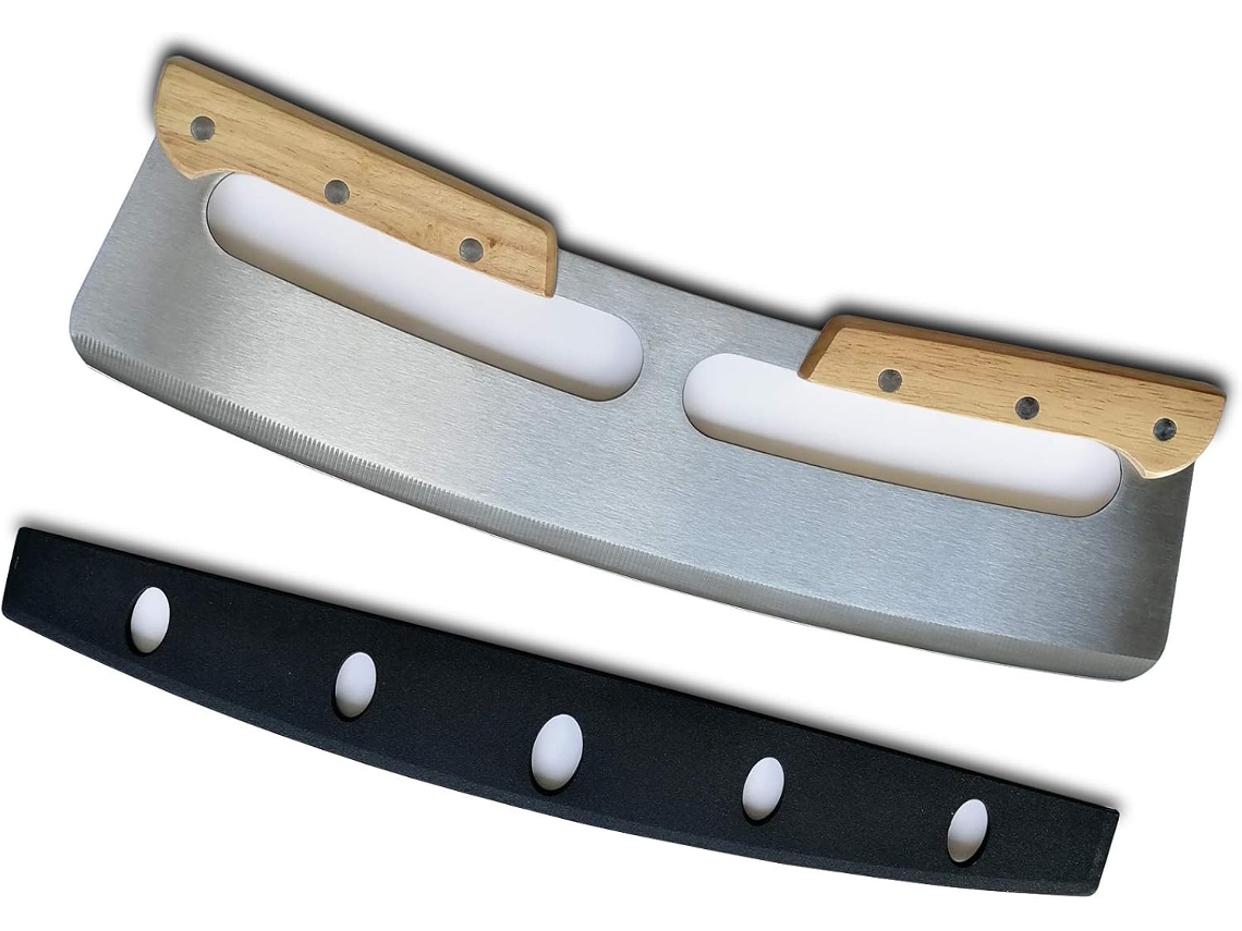 KOFIHETY Rocking Chefs Companion, Cortador De Pizza De Aço Inoxidável Com Design Curvo, Ferramentas De Cozinha Para Fatia Sem Esforço Blade Ultra Sharp, Lâmin