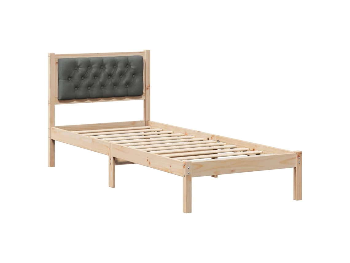 Estrutura da Cama com Cabeceira Cinza Escuro 75x190 cm MAISON EXCLUSIVE