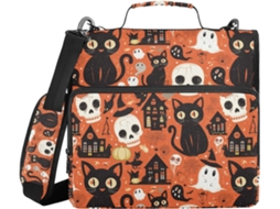 Camiseta temática de Halloween com estampa de caverna de gato assustador, material resistente, para usar acima do ombro e no corpo, tamanho grande.