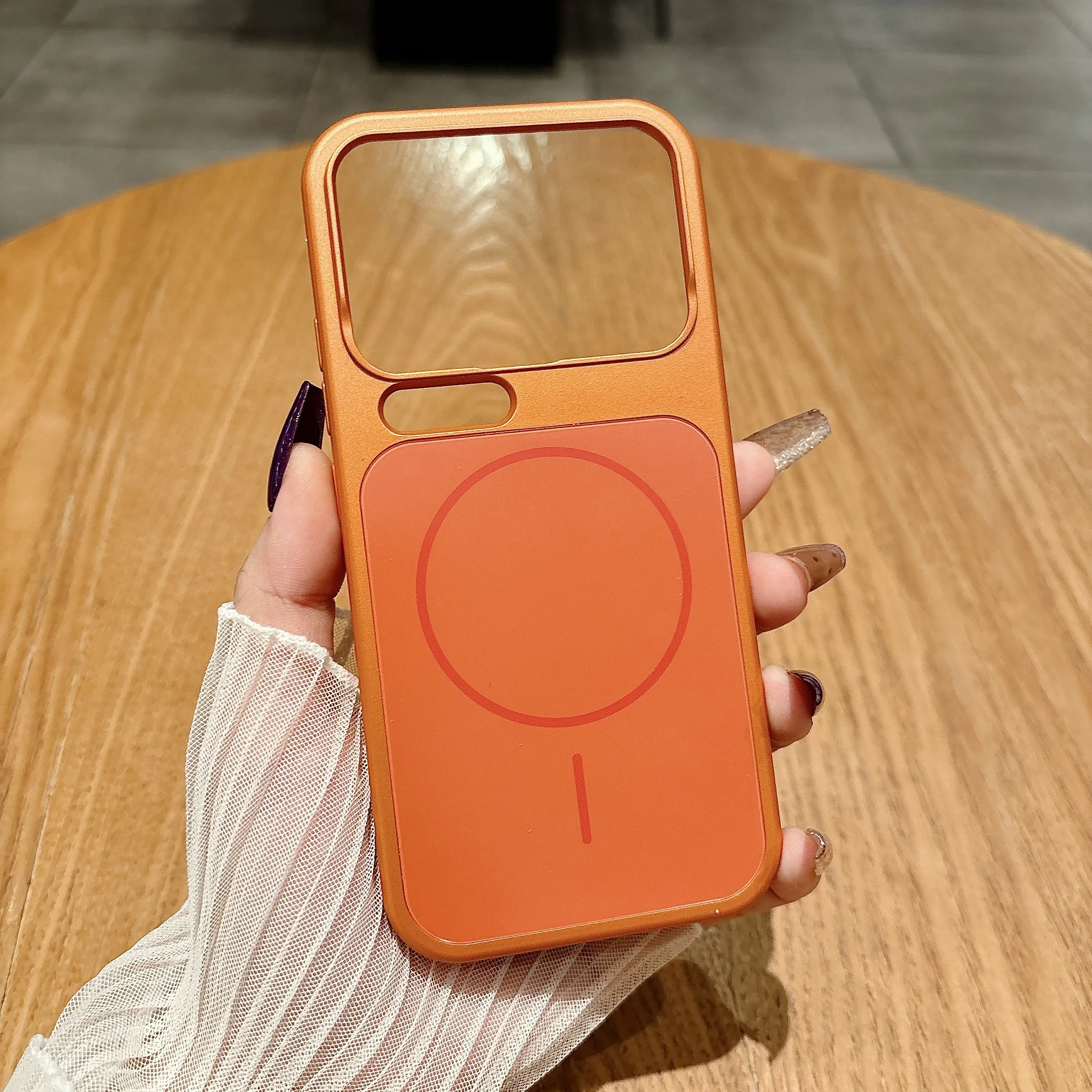 Capa Protetora Para Carregamento Sem Fio Xiaomi 17 Pro (laranja), Resistente A Impactos E Arranhões.