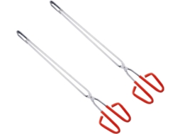 Conjunto De 2 Pinças Multiuso Em Aço Inoxidável Para Coleta Lixo E Churrasco, Com Cabo Confortável E Ferramenta Prática