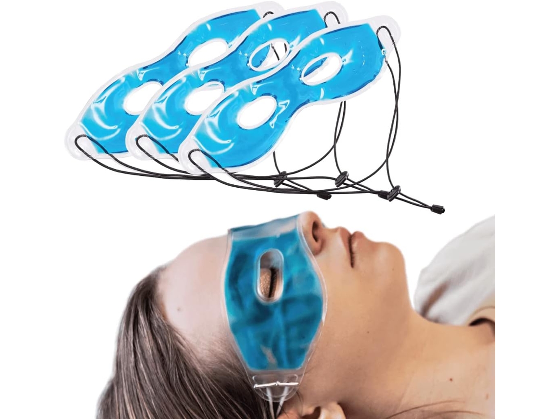 Máscara de Gel Refrescante para Olhos Inchados e Secos, Reutilizável, Terapia Quente e Fria, Azul AQUAFORGE