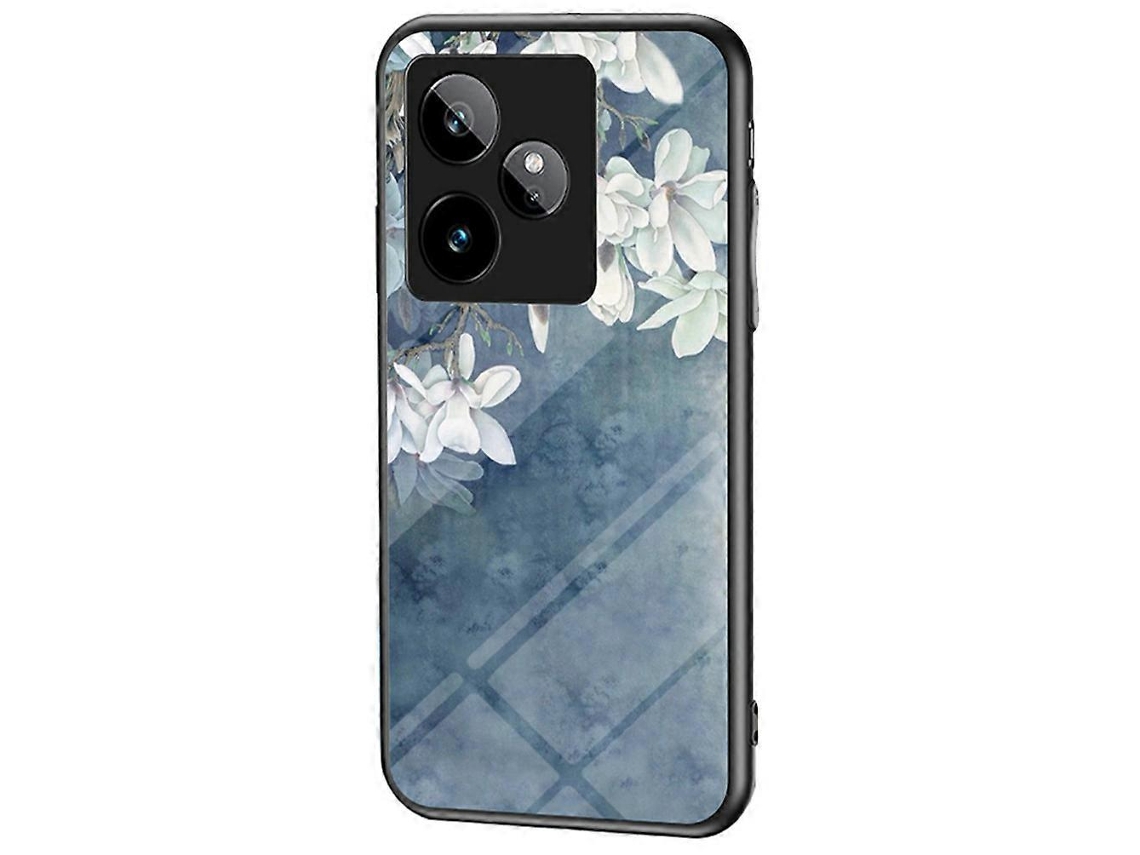 Capa Protetora De Celular Com Estampa Floral Tpu Vidro Temperado Para Realme Gt 7 5g Com Rosa Chinesa