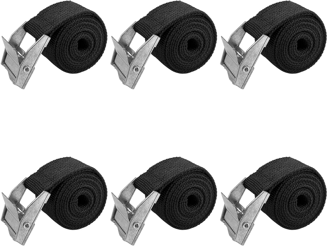 Conjunto De 6 Cintas Amarração Em Liga Zinco 100 Cm, Com Tensão Ajustável, Adequadas Para Fixar Bagagens, Suportes De Bicicletas, Etc