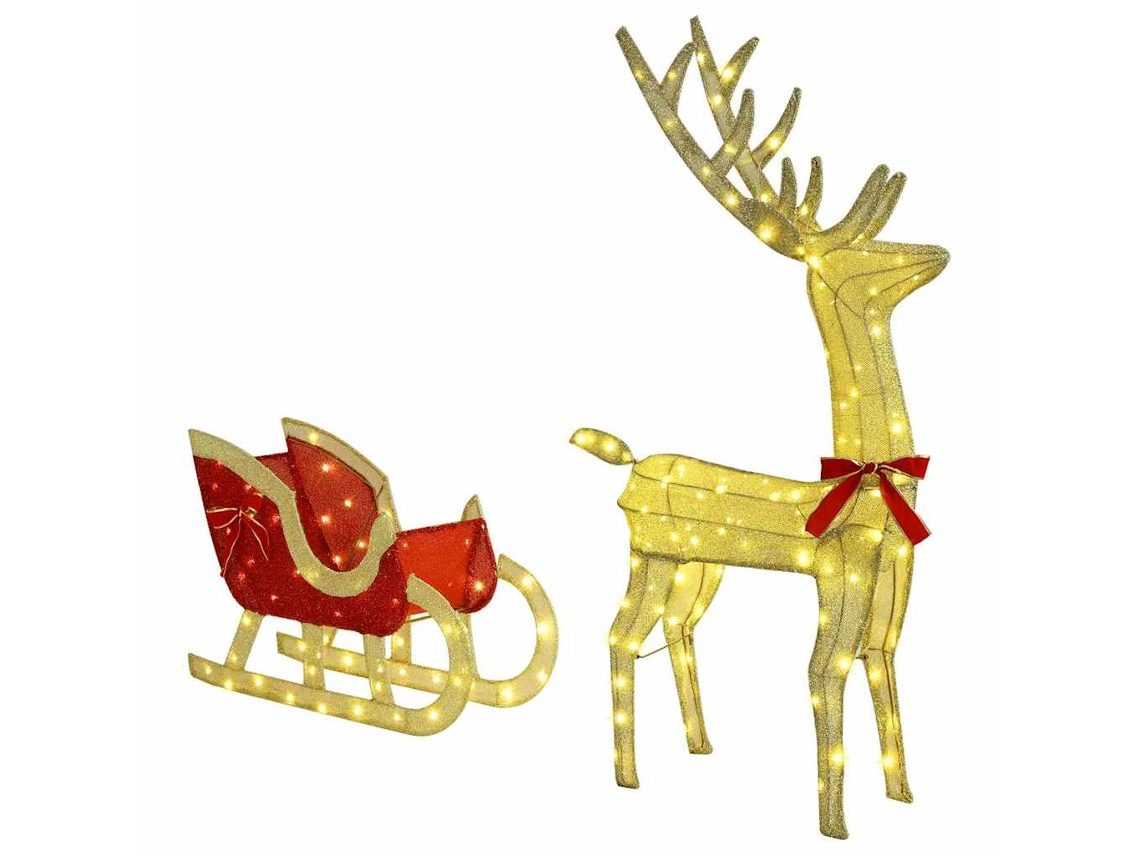 Decoração Festiva Vidaxl Branco Quente Tecido (70 X 26 X 128,5 Cm)