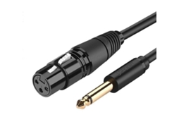Cabo de áudio Ugreen XLR para microfone para conector jack de 6,35 mm (macho), 3M Slowmoose (fêmea)