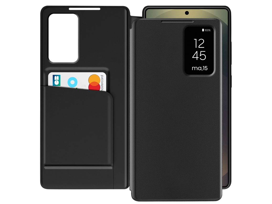 Estojo Janela Para Samsung Galaxy S25 Ultra Avizar Pele Preto