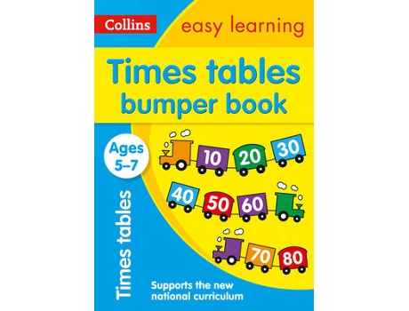 Livro times tables bumper book ages 5-7 de collins easy learning (inglês)