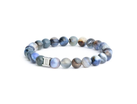 Pulseira Gémini Pulseira Gemini Índigo Ágata Azul 20 Cm Elástico