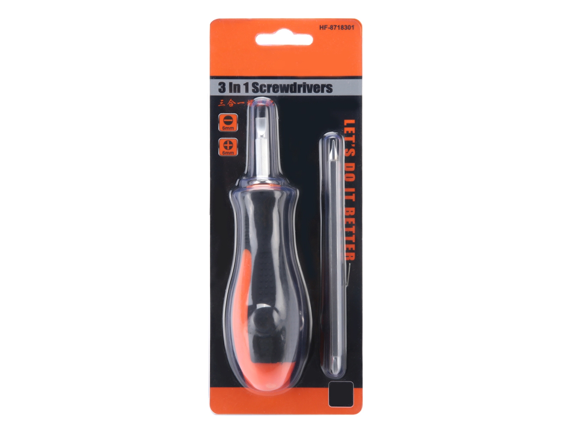 Chave De Fenda E Philips 3 Em 1 Multifuncional Com Iman Bico Duplo