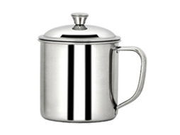 Copo Portátil 304 Extra Grosso Aço Inoxidável Com Tampa Caneca Para Uso Comercial Doméstico S 9x11,5 Cm / 3,5x4,5 Pol