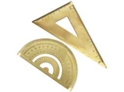 Conjunto de réguas triangulares Vanzack Latão com escala nítida e transferência de fácil leitura para desenho técnico, 1 conjunto