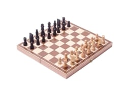 2026 tablero de Ajedrez Plegable de Madera Clásico Vintage Con Piezas Grabadas, Tamaño Portátil de 38 X 38 Cm.
