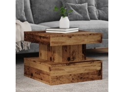Vidaxl Mesa De Centro Com Luzes Led 50x50x40 Cm Madeira Velha