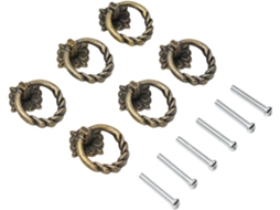 Conjunto De 6 Puxadores Elegantes Em Liga Zinco Estilo Retrô Vintage Para Armários Cozinha, Gavetas, Portas De Cômodas E