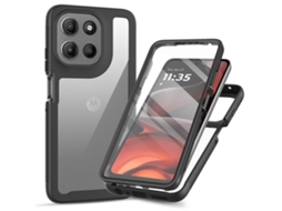 Capa Transparente Tkdaddy Para Motorola Moto G86 5g Pc Capa Traseira De Tpu Com Película De Tela Pet Preta