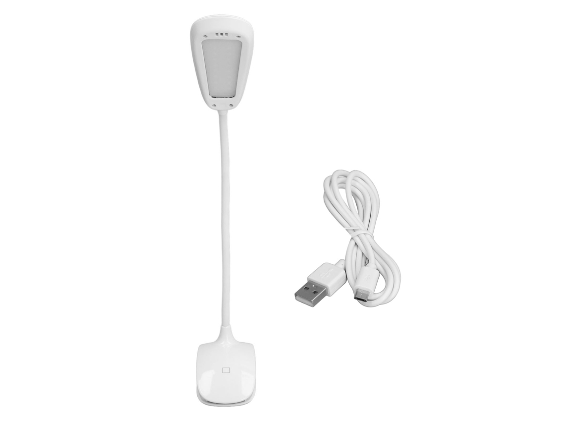 Luz de Clip Usb Recarregável Led 3 Níveis Flexível Plegável Leitura Estudo | S/MARCA