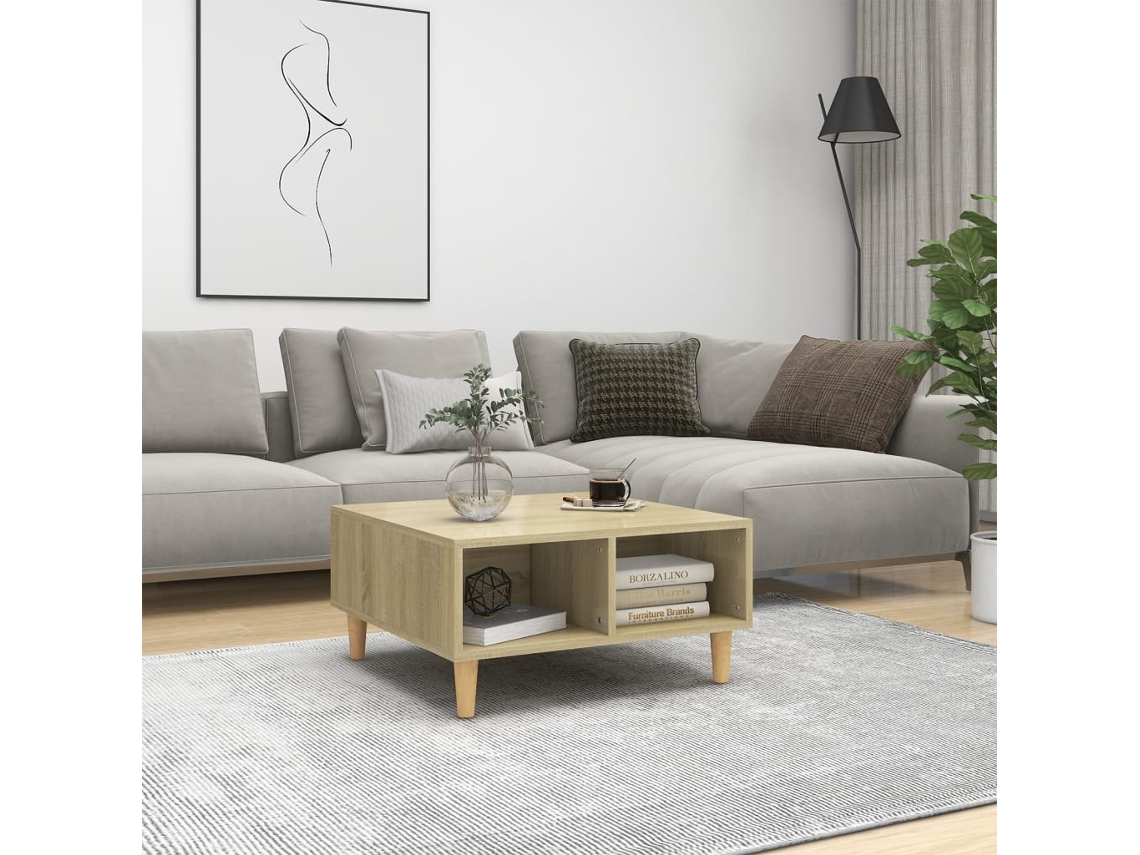 Vidaxl Mesa De Centro 60x60x30 Cm Derivados De Madeira Carvalho Sonoma