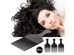3pcs Pente Afro Cabelo Cacheado Pente De Estilo Barbear Ferramenta Preta Para Homem E Mulher
