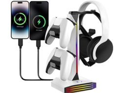 Suporte Para Fone De Ouvido E Controle Asixxsix Rgb, Organizador De Jogos Com Dupla Função, 2 Portas Usb E 1 Porta De