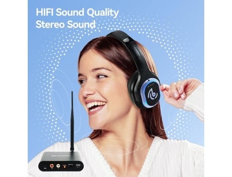 Sistema Retekess Ta003 Silent Disco Sound Fones, Sem Fio Fones Para Festas, Iluminação Led, Som Estéreo, Para Dj, Festivais (50 Unidades)