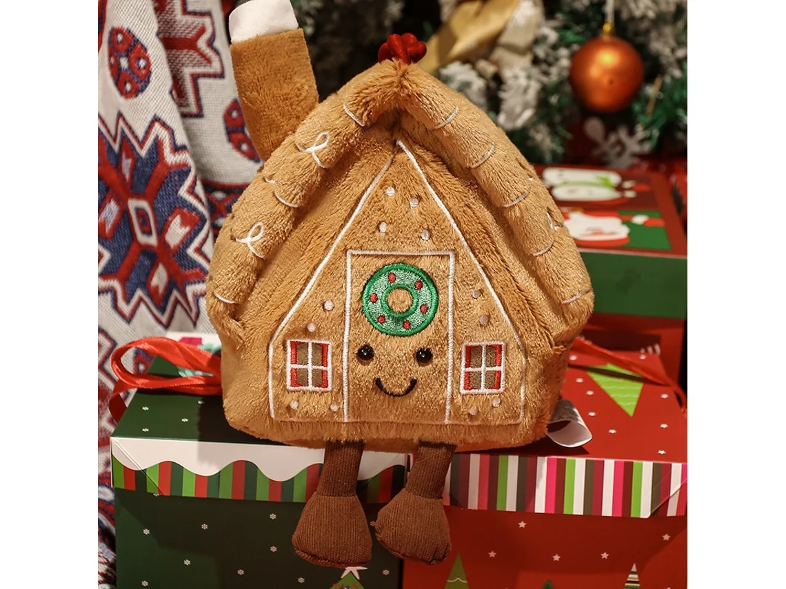 (casa De Gengibre De Natal 25cm) Brinquedo De Pelúcia, Almofada Para Sofá