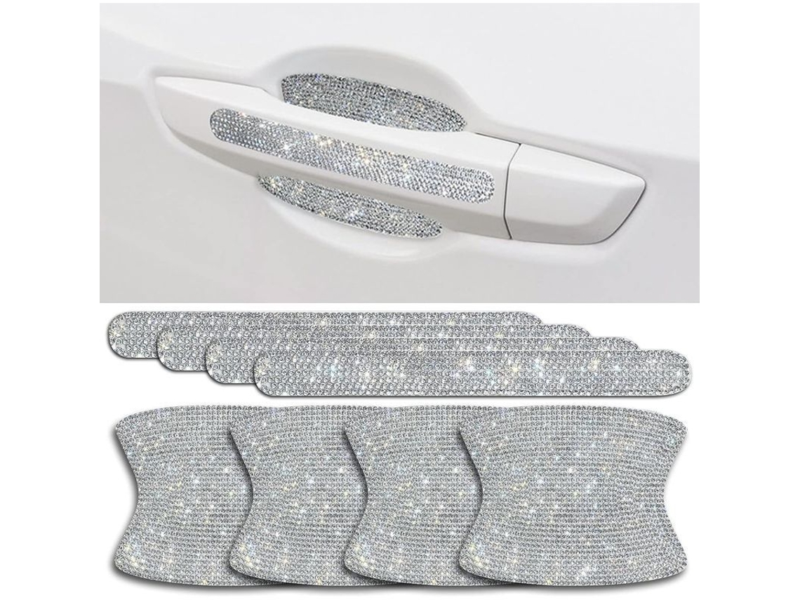 Calcomanías de Piedras Strass para Manijas de Puertas de Coches 8 Piezas Protectoras Anti rayas Universal