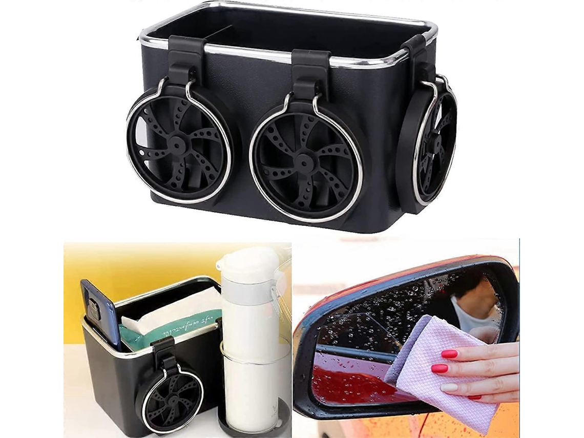 Apoio De Braço Universal Para Carro Com 3 Porta Copos Dobráveis ​​e Pano De Limpeza Absorvente. Olysi Shop