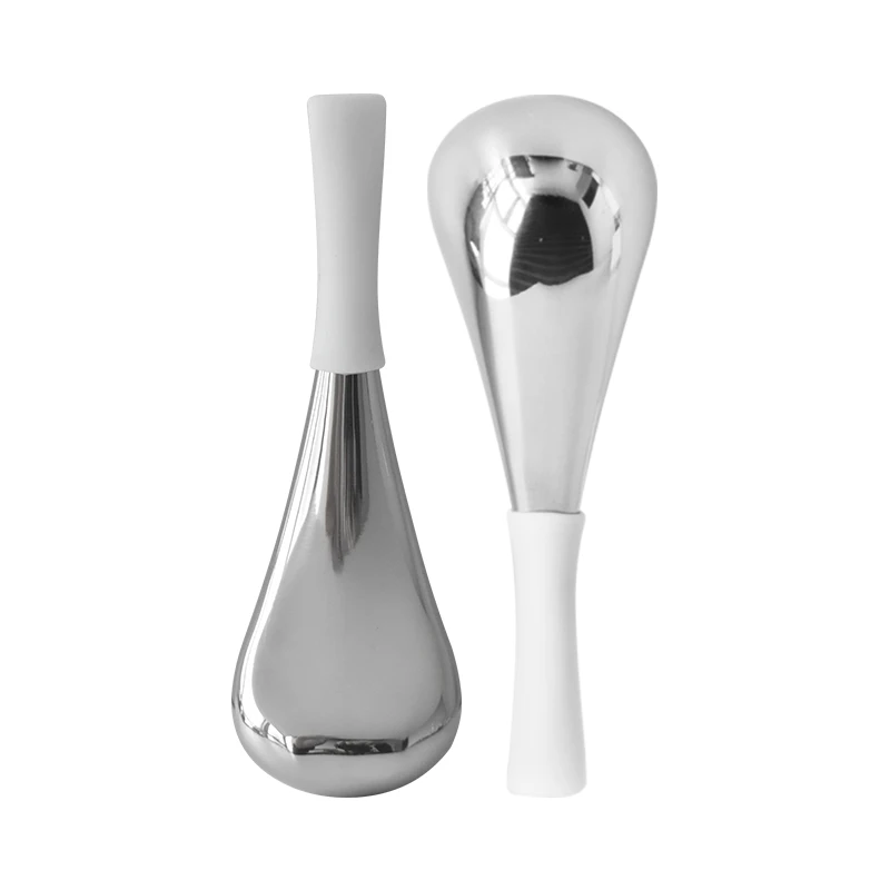 (branco) Mini Massageador Duplo De Aço Inoxidável Para Rosto E Olhos, Estilo Hóquei No Gelo